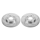 PowerStop Evolution Drilled Slotted Rotors Pair Front For Hyundai Santa Fe