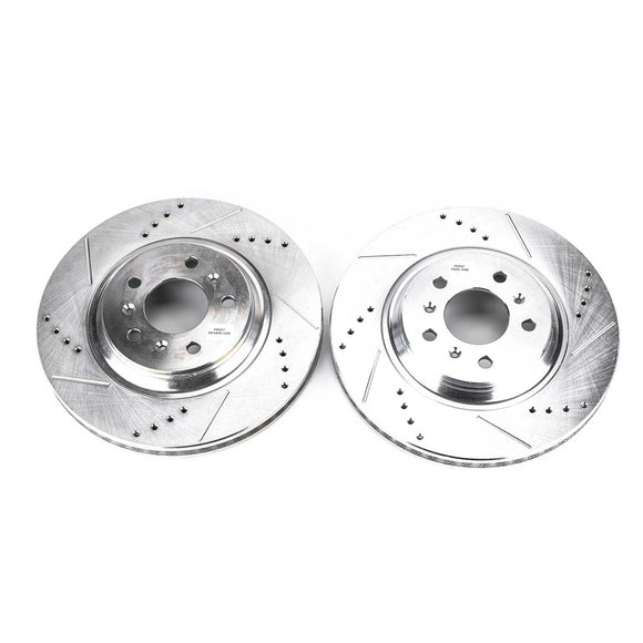 PowerStop Evolution Drilled Slotted Rotors Pair Front For Buick Lucerne