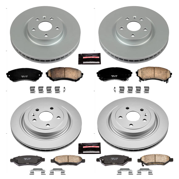 PowerStop Genuine Geomet Coated Rotor and Low-Dust Ceramic Brake Pad Kit