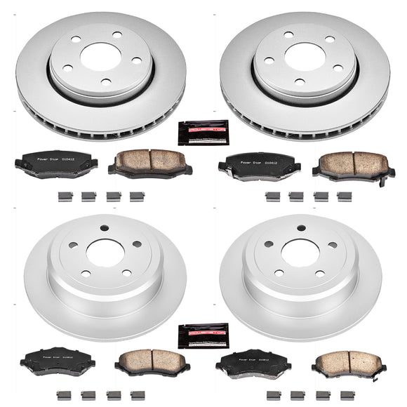 PowerStop Genuine Geomet Coated Rotor and Low-Dust Ceramic Brake Pad Kit