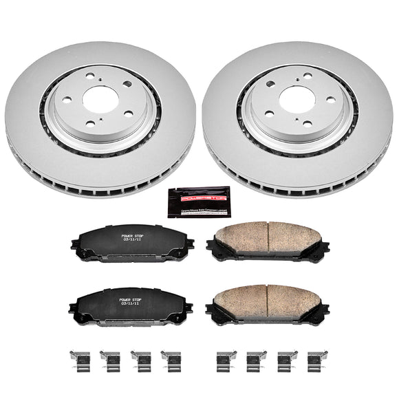 PowerStop Genuine Geomet Coated Rotor and Low-Dust Ceramic Brake Pad Kit