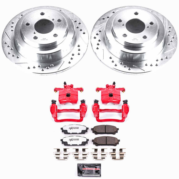 PowerStop Z26 Street Performance Ceramic Brake Pad, Drilled Slotted Rotor, and C