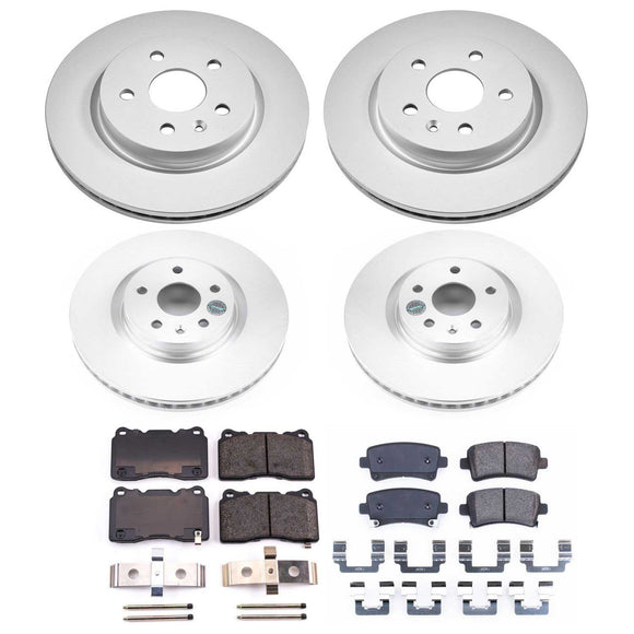 PowerStop Genuine Geomet Coated Rotor and Low-Dust Ceramic Brake Pad Kit