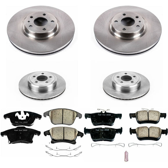 PowerStop OE Stock Replacement Low-Dust Ceramic Brake Pad and Rotor Kit