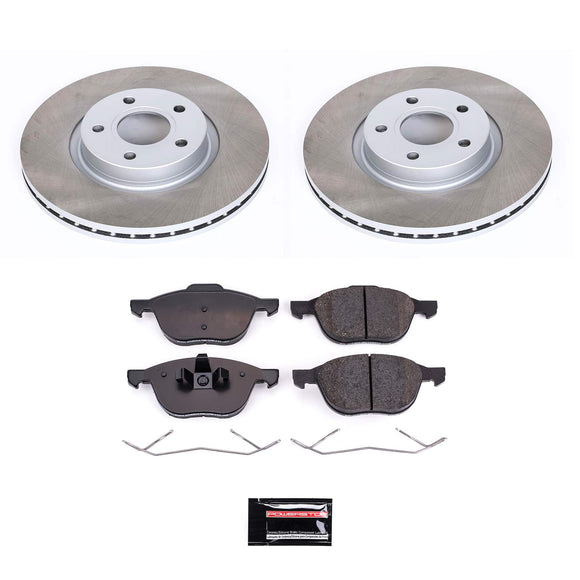 PowerStop Semi-Coated Rotor and Low-Dust Ceramic Brake Pad Kit