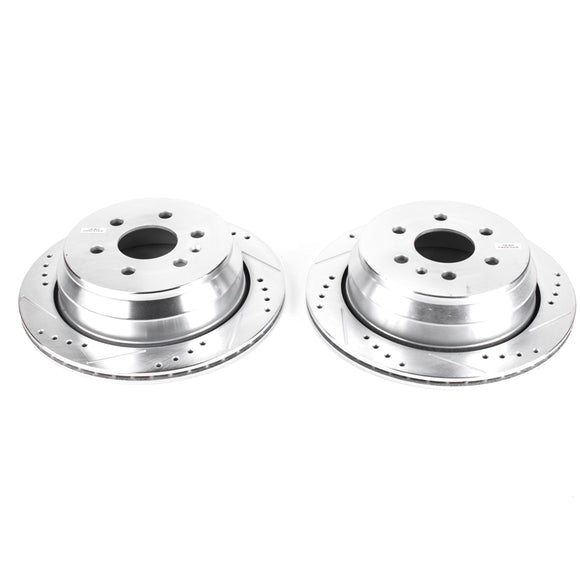 PowerStop Evolution Drilled Slotted Rotors Pair Rear For Chevrolet Colorado