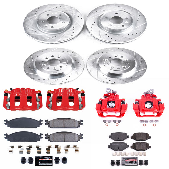 PowerStop Z23 Daily Driver Carbon-Fiber Ceramic Pads Drilled & Slotted Rotor & C