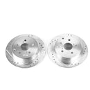 PowerStop Evolution Drilled Slotted Rotors Pair Rear For Toyota Prius V