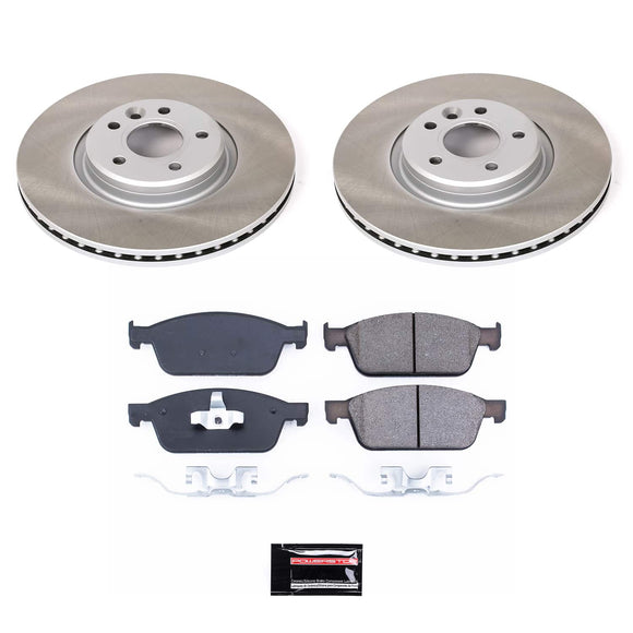PowerStop Semi-Coated Rotor and Low-Dust Ceramic Brake Pad Kit