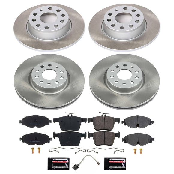 PowerStop Semi-Coated Rotor and Low-Dust Ceramic Brake Pad Kit