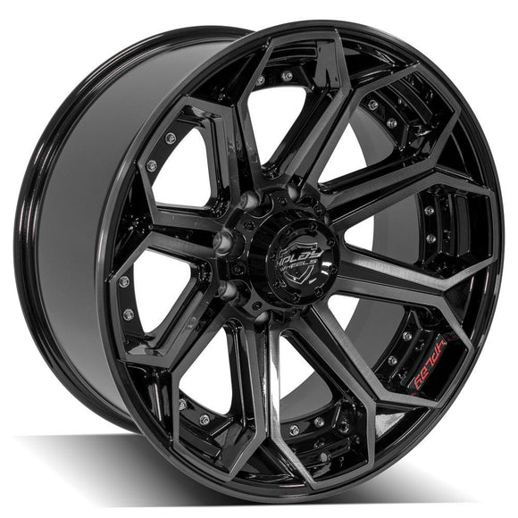 4Play Gen2 4P80R 22x10 Black Brushed Face Tinted Wheel 8x180 ET-24 CB124.1