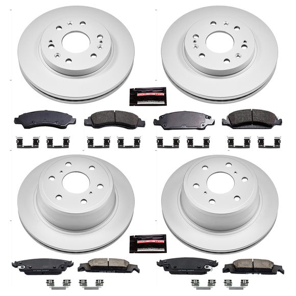 PowerStop Genuine Geomet Coated Rotor and Low-Dust Ceramic Brake Pad Kit