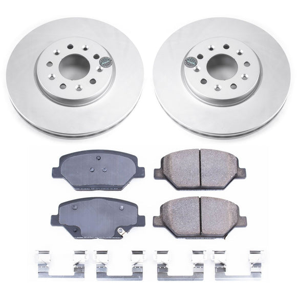 PowerStop Genuine Geomet Coated Rotor and Low-Dust Ceramic Brake Pad Kit