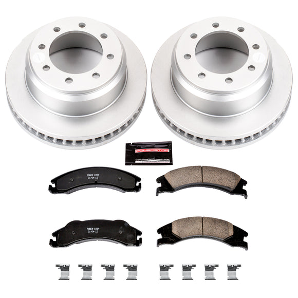 PowerStop Genuine Geomet Coated Rotor and Low-Dust Ceramic Brake Pad Kit