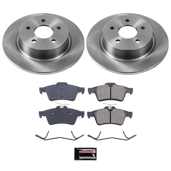 PowerStop OE Stock Replacement Low-Dust Ceramic Brake Pad and Rotor Kit
