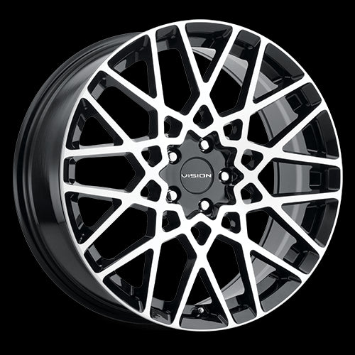 20x8.5 Vision 474 Recoil Gloss Black Machined Face 5x112 ET35 Wheel Rim