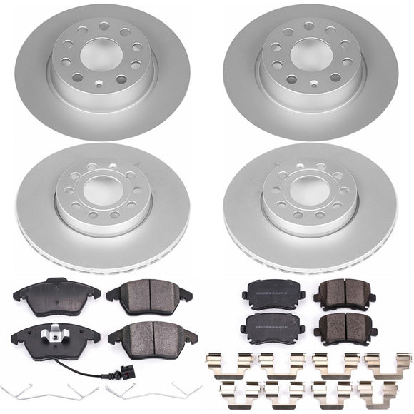 PowerStop Genuine Geomet Coated Rotor and Carbon-Fiber Ceramic Brake Pad Kit