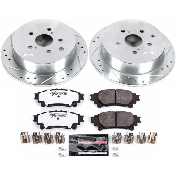 PowerStop Z36 Carbon-Fiber Ceramic Brake Pad with Drilled and Slotted Rotor Kit