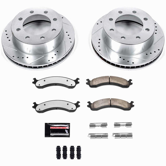 PowerStop Z36 Carbon-Fiber Ceramic Brake Pad with Drilled and Slotted Rotor Kit