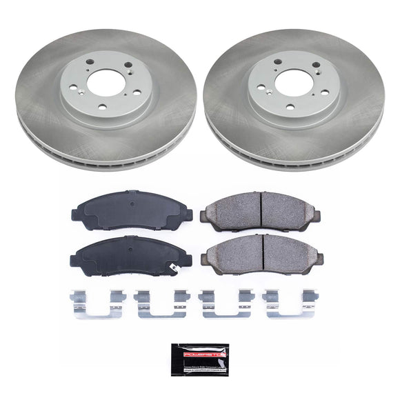 PowerStop Semi-Coated Rotor and Low-Dust Ceramic Brake Pad Kit