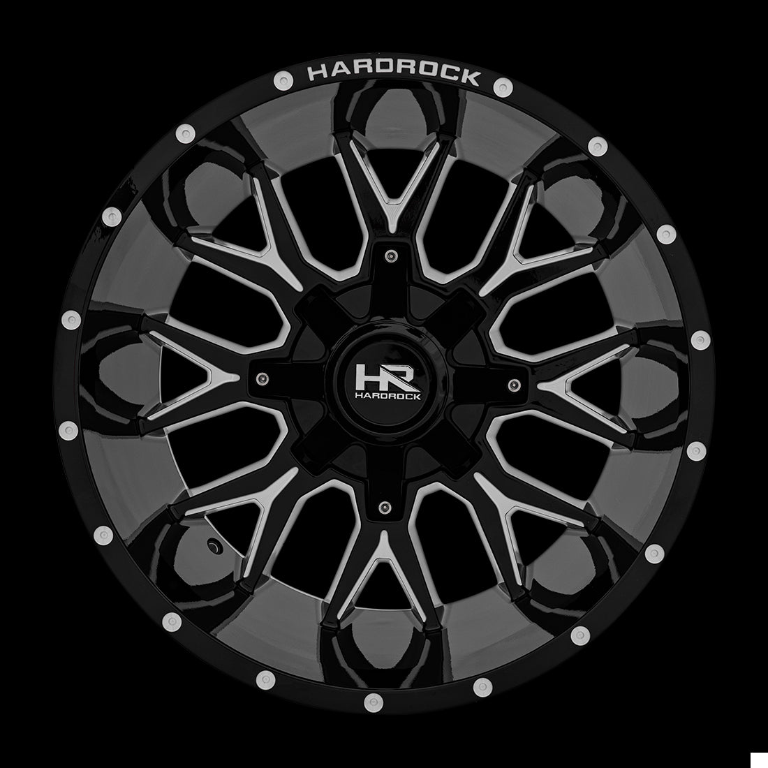 20x12 Hardrock Affliction Gloss Black Milled 8x165.1 ET-44 wheel/rim