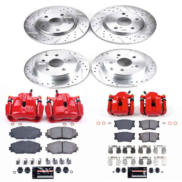 PowerStop Z23 Daily Driver Carbon-Fiber Ceramic Pads Drilled & Slotted Rotor & C