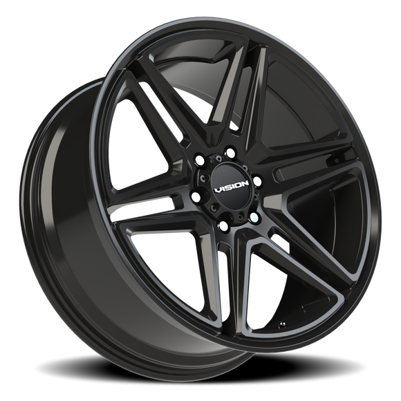 22x9.5 Vision 476 Wedge Gloss Black Wheel 6x135 ET30 CB87.1