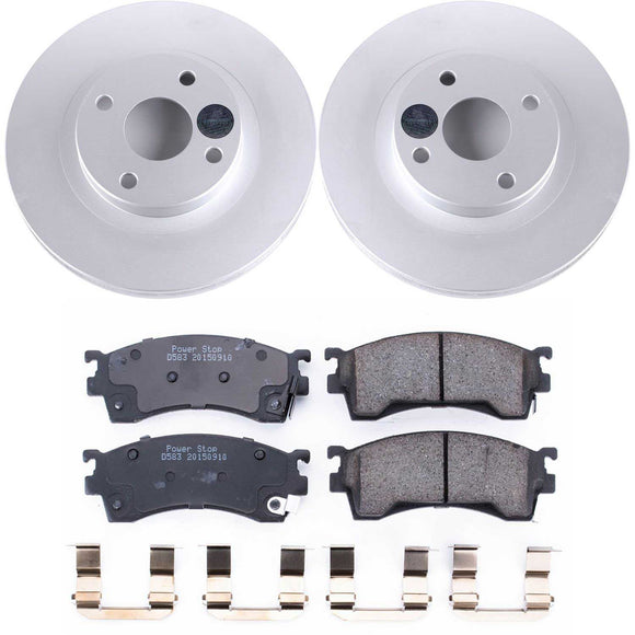 PowerStop Genuine Geomet Coated Rotor and Low-Dust Ceramic Brake Pad Kit