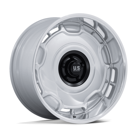 20x11 US Mags UC146 Arlington Silver Black Center Diamond Lip 5x127 ET-6 Wheel