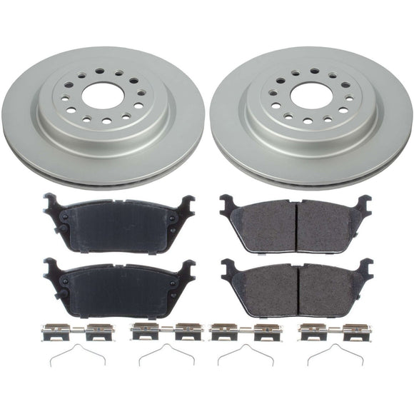 PowerStop Genuine Geomet Coated Rotor and Low-Dust Ceramic Brake Pad Kit