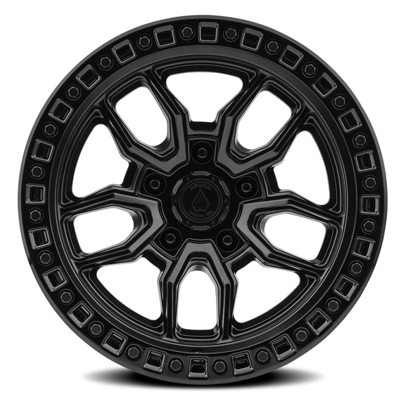 17x9 Arena Wheel Hustle Satin Black Center Glossy Black Lip 5x127 ET-12 CB71.5