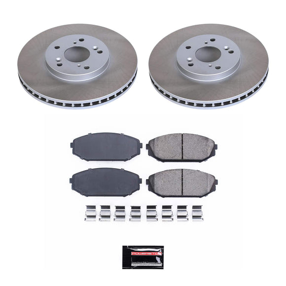 PowerStop Semi-Coated Rotor and Low-Dust Ceramic Brake Pad Kit