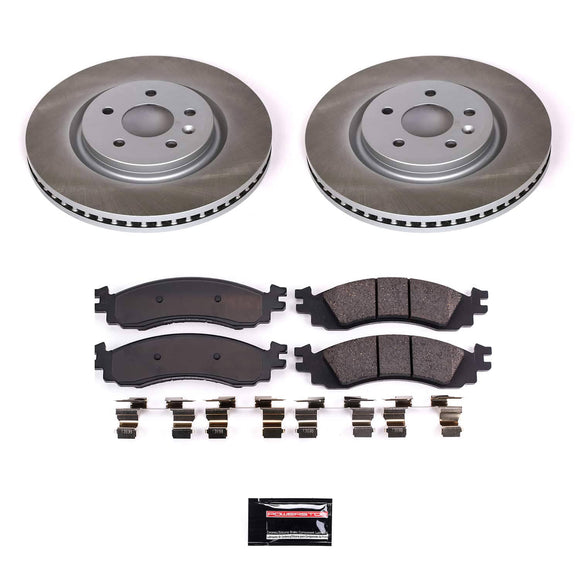 PowerStop Semi-Coated Rotor and Low-Dust Ceramic Brake Pad Kit