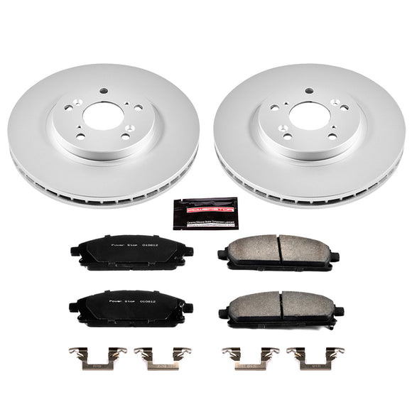 PowerStop Genuine Geomet Coated Rotor and Low-Dust Ceramic Brake Pad Kit