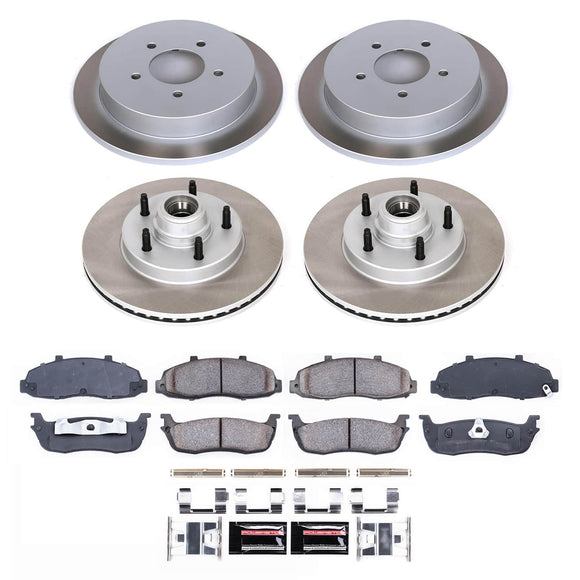 PowerStop Semi-Coated Rotor and Low-Dust Ceramic Brake Pad Kit