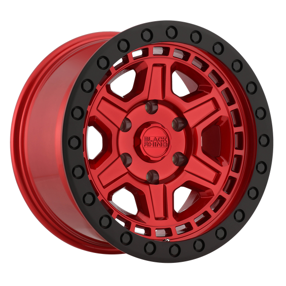 20x9.5 Black Rhino Reno Candy Red Black Lip Edge Black Bolts 6x139.7 ET12 Wheel