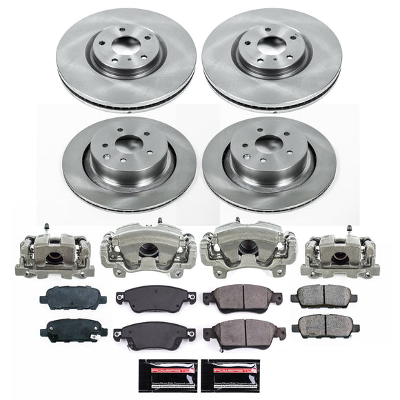 PowerStop OE Stock Replacement Low-Dust Ceramic Brake Pad, Rotor and Caliper Kit