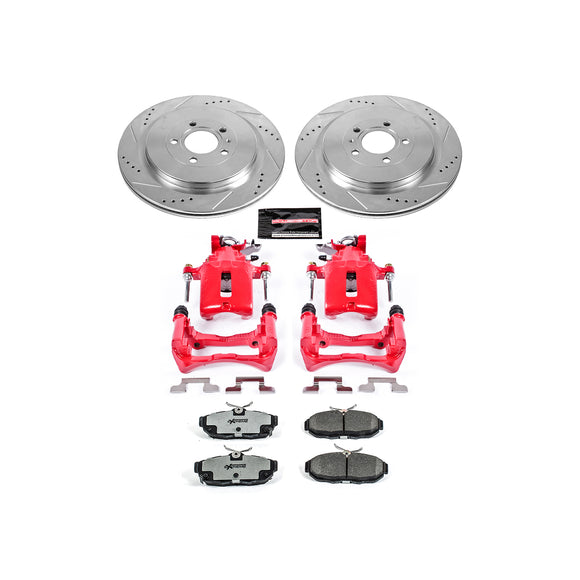 PowerStop Z26 Street Performance Ceramic Brake Pad, Drilled Slotted Rotor, and C