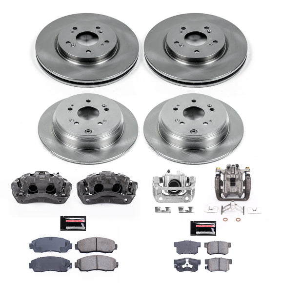 PowerStop OE Stock Replacement Low-Dust Ceramic Brake Pad, Rotor and Caliper Kit