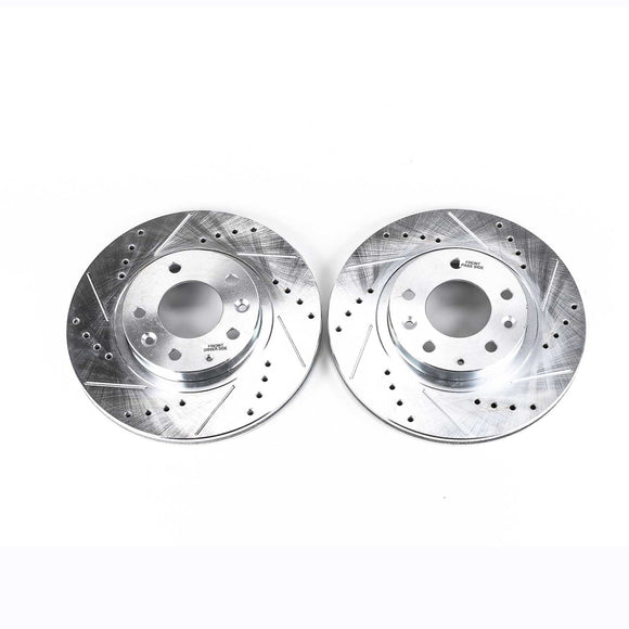 PowerStop Evolution Drilled Slotted Rotors Pair Front For Mazda MX-5 Miata