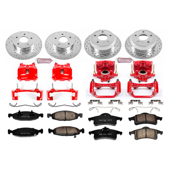 PowerStop Z23 Daily Driver Carbon-Fiber Ceramic Pads Drilled & Slotted Rotor & C