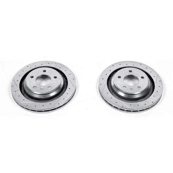 PowerStop Evolution Drilled Slotted Rotors Pair Rear For Pontiac GrPrix