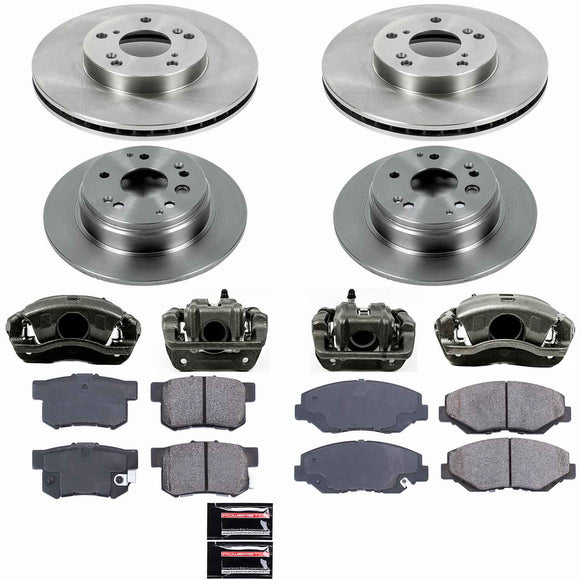 PowerStop OE Stock Replacement Low-Dust Ceramic Brake Pad, Rotor and Caliper Kit