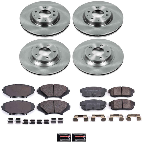 PowerStop OE Stock Replacement Low-Dust Ceramic Brake Pad and Rotor Kit