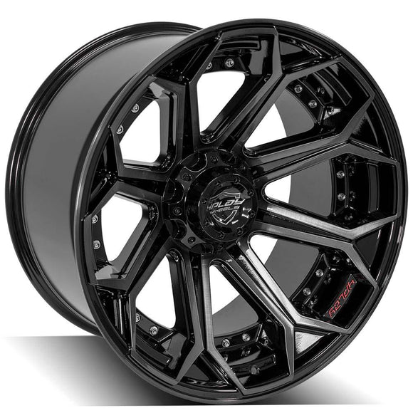 4Play Gen2 4P80R 22x12 Black Brushed Face Tinted Wheel 6x135 ET-44 CB106.1