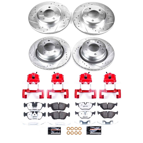 PowerStop Z26 Street Performance Ceramic Brake Pad, Drilled Slotted Rotor, and C