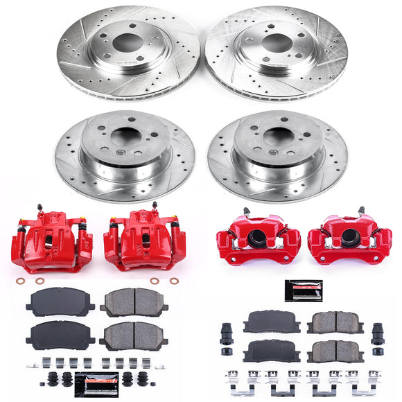 PowerStop Z23 Daily Driver Carbon-Fiber Ceramic Pads Drilled & Slotted Rotor & C