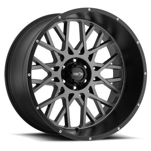 20x9 Vision 412 Rocker Anthracite with Satin Black Lip 5x127 ET10 CB78.1