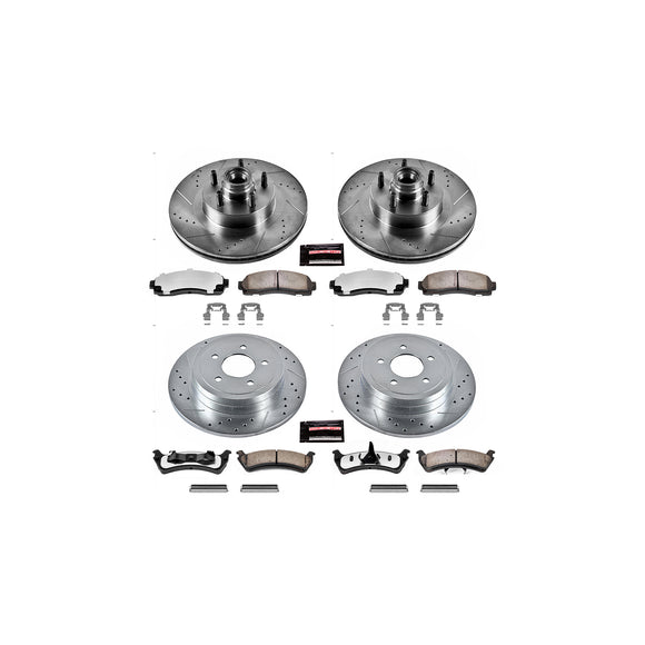 PowerStop Z36 Carbon-Fiber Ceramic Brake Pad with Drilled and Slotted Rotor Kit