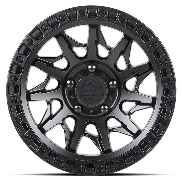 20x9 Lock Off-Road Lunatic Matte Black Ring 6x139.7 6x5.5 ET0 Wheel Rim